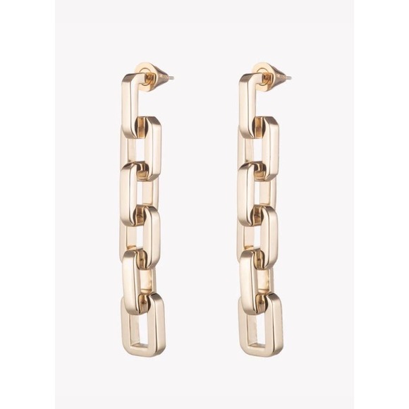 eddieBorgo Supra Link Drop Earrings - Finished in‎ 12 Karat Gold - Picture 1 of 2